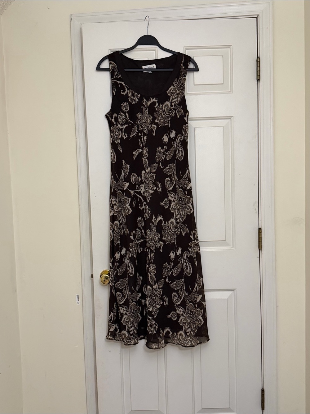 Studio I Black Maxi Dress with Cream Floral Print